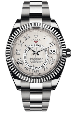 Rolex Sky-Dweller White Dial Super Clone Swiss Replica Watch Oyster Bracelet Ref 326939-72419 Swiss 9001 Movement