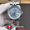 ES Rolex Land Dweller Ice Blue Dial Front View (Full Watch Display)