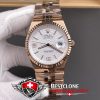 ES Rolex Land Dweller Rose Gold Front View (Full Watch Display)