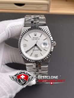 ES Rolex Land Dweller White Dial Front View (Full Watch Display)