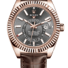 Rolex Sky-Dweller Chocolate Dial Super Clone Swiss Replica Watch Brown Leather Strap Ref M326135-0008 Swiss 9001 Movement