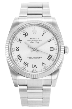 Rolex Air-King Silver Dial Roman Numerals Super Clone Swiss Replica Watch Ref 114234 Oystersteel Bracelet