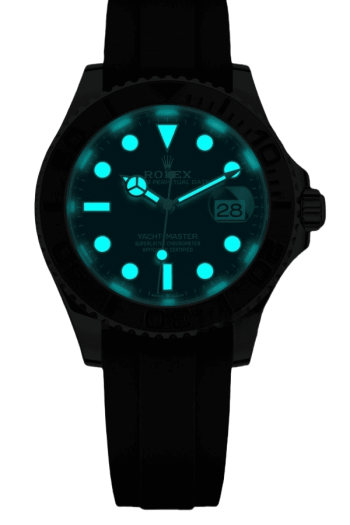 Alternative view of Rolex Yacht Master White Gold Super Clone SwissReplica Watch OysterFlex Rubber Strap Ref 226659-3235 Swiss Movement