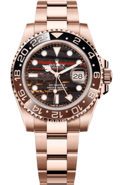 Rolex GMT-Master II Black Dial Super Clone Swiss Replica Watch “Root Beer” Ref M126715CHNR-0002 Everose Gold Oyster Bracelet