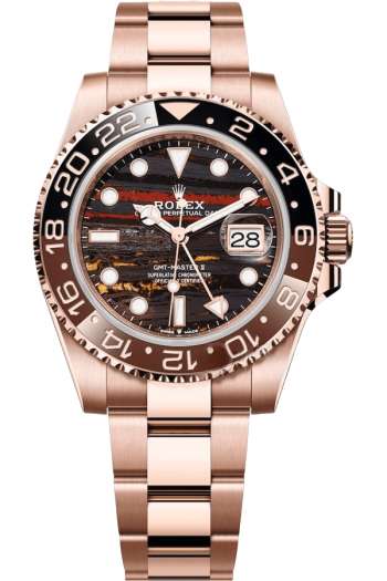 Rolex GMT-Master II Black Dial Super Clone Swiss Replica Watch “Root Beer” Ref M126715CHNR-0002 Everose Gold Oyster Bracelet