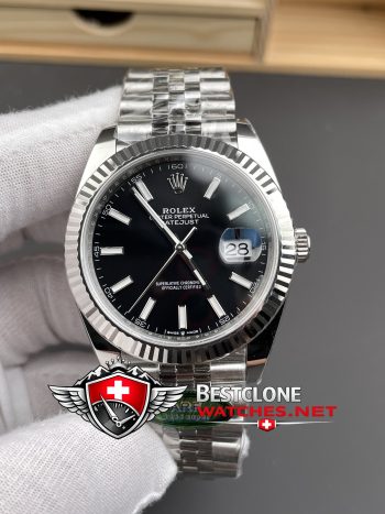 Real photos of the Rolex Datejust 41mm Black Dial Ref 126334 Super Clone Watch (3)