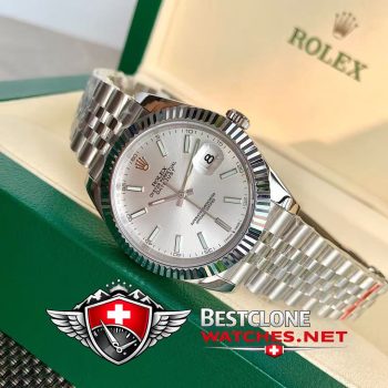 Real photos of the Rolex Datejust 41mm Ref M126334 3235 Silver Dial Super Clone Watch (3)