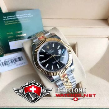 Rolex Datejust 41mm Ref m126333 Black Dial Two Tone Super Clone Watch (2)