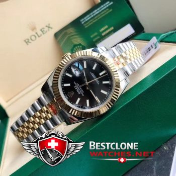 Rolex Datejust 41mm Ref m126333 Black Dial Two Tone Super Clone Watch (3)