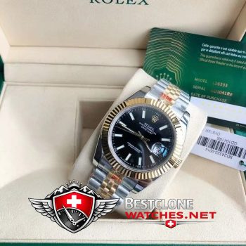Rolex Datejust 41mm Ref m126333 Black Dial Two Tone Super Clone Watch (5)