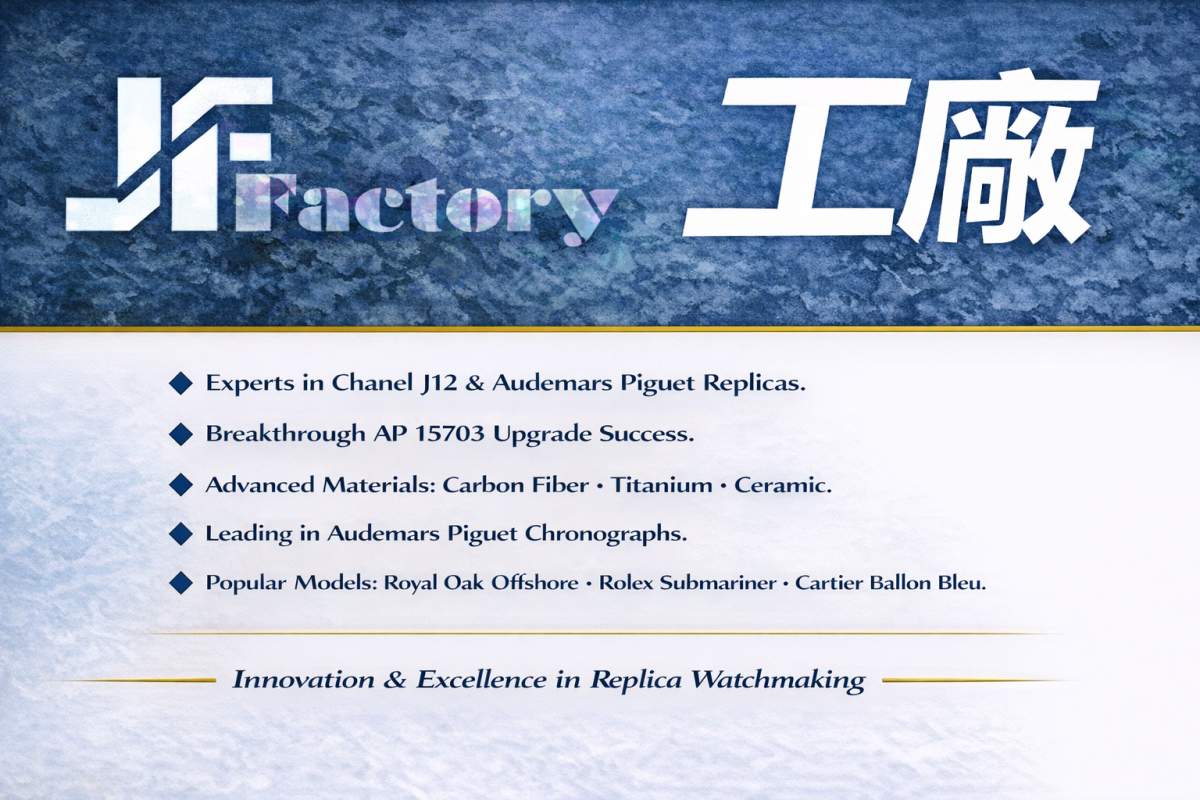 JF Factory super clon revisión reloj destacando Audemars Piguet Royal Oak y Offshore modelos de réplica