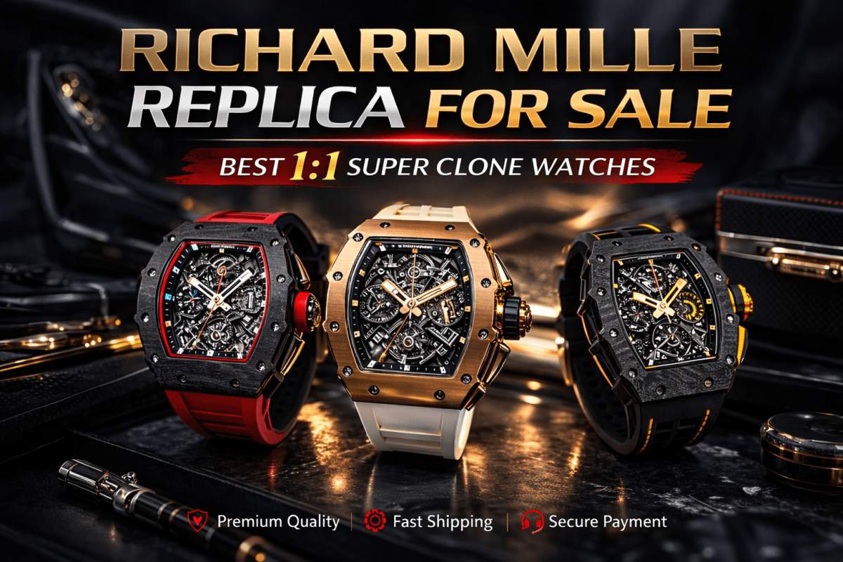 Richard Mille replica for sale featuring best super clone watches with luxury tonneau case designs