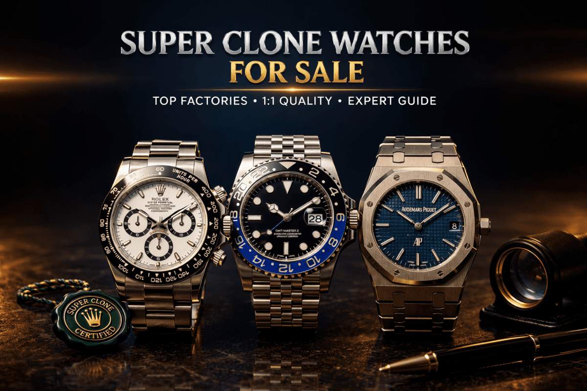 Best super clone watches for sale featuring high-end 1:1 replica watches from top factories including sport, diver, and luxury designs