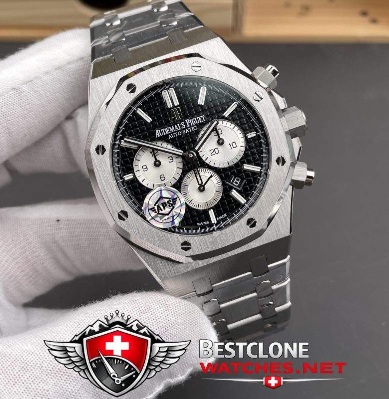 APS AP Royal Oak Replica Black Panda Dial Angled View