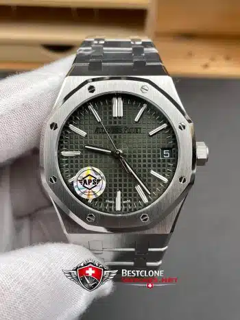 Reloj Audemars Piguet Royal Oak 15510ST.OO.1320ST.09 Super Clone - Esfera verde Acero inoxidable (3)