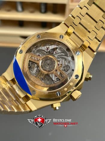 Audemars Piguet Royal Oak Chronograph 26240BA.OO.1320BA.02 Super Clone Watch – Gold Dial Full Gold Bracelet (5)