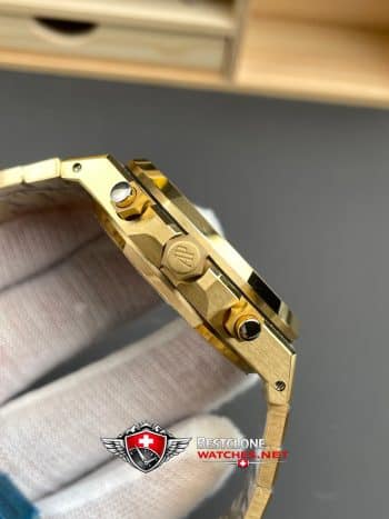 Audemars Piguet Royal Oak Chronograph 26240BA.OO.1320BA.02 Super Clone Watch – Gold Dial Full Gold Bracelet (6)