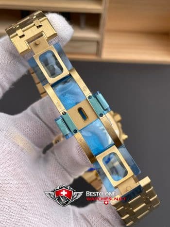 Audemars Piguet Royal Oak Chronograph 26240BA.OO.1320BA.02 Super Clone Watch – Gold Dial Full Gold Bracelet (7)