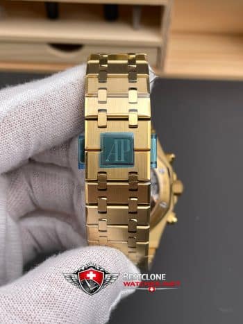 Audemars Piguet Royal Oak Chronograph 26240BA.OO.1320BA.02 Super Clone Watch – Gold Dial Full Gold Bracelet (8)