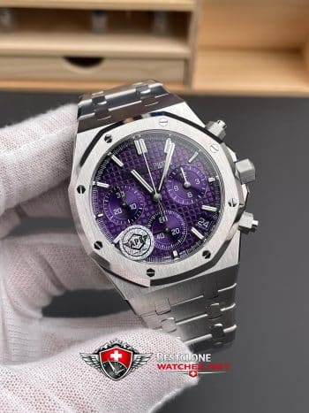 Audemars Piguet Royal Oak Chronograph 26240BC.OO.1320BC.01 Super Clone Watch – Purple Dial Stainless Steel Bracelet (3)