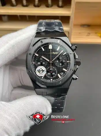 Audemars Piguet Royal Oak Cronógrafo 26240CE.OO.1225CE.02 Super Clone Watch - Caja y pulsera de cerámica negra (1)