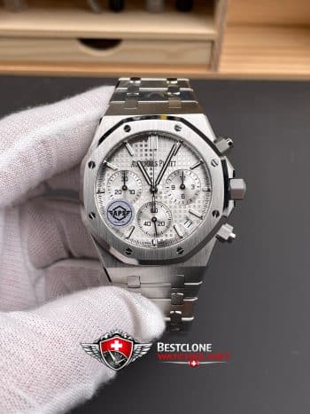 Audemars Piguet Royal Oak Chronograph 26240ST.OO.1320ST.07 Super Clone Watch – White Dial Stainless Steel (1)