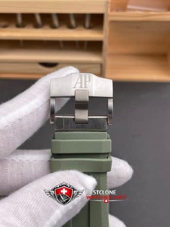 Audemars Piguet Royal Oak Offshore 15720st Avocado Green Dial Rubber Strap Super Clone Watch (8)