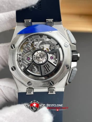 Audemars Piguet Royal Oak Offshore Chronograph 26420TI.OO.A027CA.01 Super Clone Watch – Blue Dial Titanium Case Rubber Strap (5)