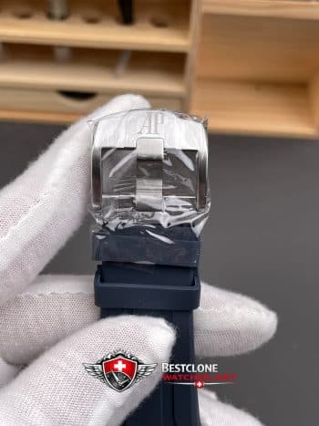 Audemars Piguet Royal Oak Offshore Chronograph 26420TI.OO.A027CA.01 Super Clone Watch – Blue Dial Titanium Case Rubber Strap (7)