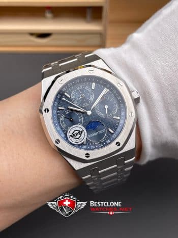 Audemars Piguet Royal Oak Perpetual Calendar 26574ST.OO.1220ST.03 Super Clone Watch – Blue Dial Stainless Steel Bracelet (9)