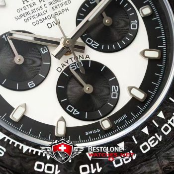 DIW Rolex Daytona Carbon Classic Super Clone Watch – Panda Dial 4130 Edition (1)