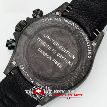 DIW Rolex Daytona Carbon Classic Super Clone Watch – Panda Dial 4130 Edition (3)