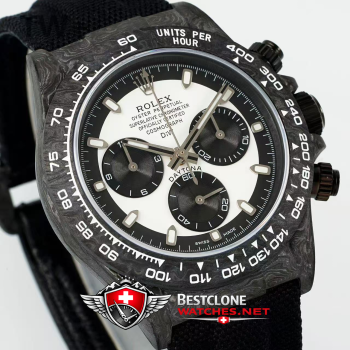 DIW Rolex Daytona Carbon Classic Super Clone Watch – Panda Dial 4130 Edition (5)