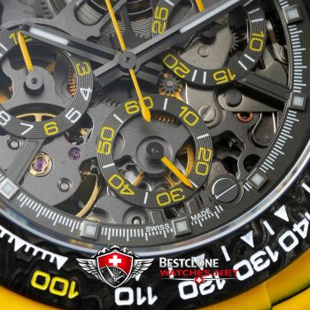 DIW Rolex Daytona Carbon Skeleton Super Clone Watch – Bumblebee 4130 Edition (4)