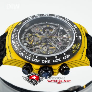 DIW Rolex Daytona Carbon Skeleton Super Clone Watch – Bumblebee 4130 Edition (5)