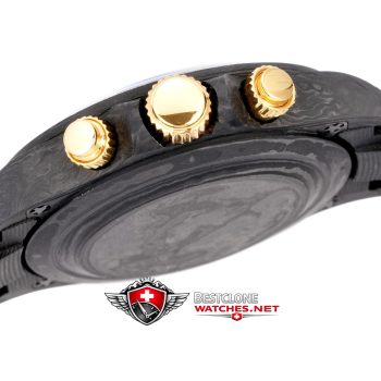 DIW Rolex Daytona Carbon Skeleton Super Clone Watch – Gold Accents 4130 Edition (6)