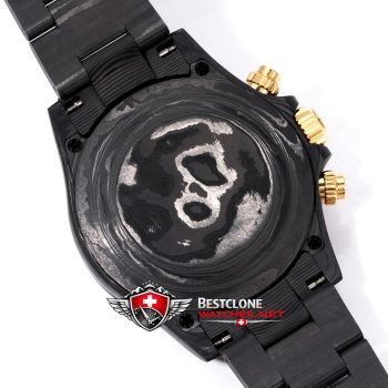 DIW Rolex Daytona Carbon Skeleton Super Clone Watch – Gold Accents 4130 Edition (8)
