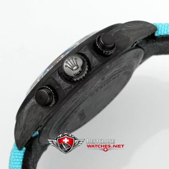 DIW Rolex Daytona Carbon Skeleton Super Clone Watch – Ice Blue Custom 4130 Edition (6)