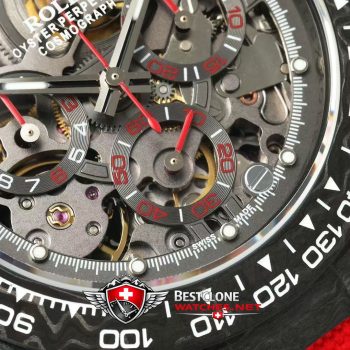 DIW Rolex Daytona Carbon Skeleton Super Clone Watch – Racing Red 4130 Edition (7)