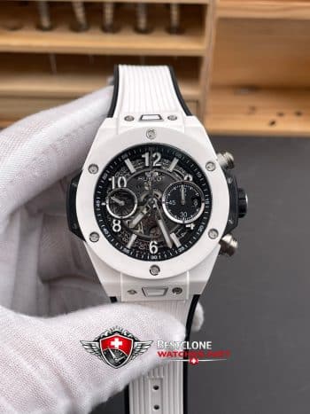 Hublot Classic Fusion Ref. 525.HI.0170.RW.ORL21 Super Clone Watch – White Ceramic Skeleton Chronograph (1)