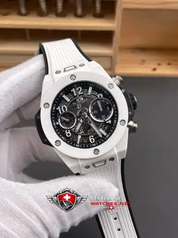 Hublot Classic Fusion Ref. 525.HI.0170.RW.ORL21 Super Clone Watch – White Ceramic Skeleton Chronograph (2)