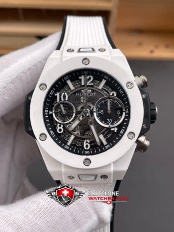 Hublot Classic Fusion Ref. 525.HI.0170.RW.ORL21 Super Clone Watch – White Ceramic Skeleton Chronograph (3)