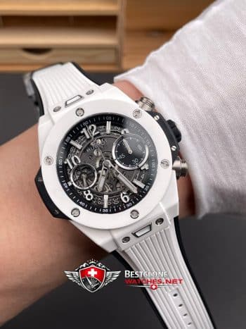 Hublot Classic Fusion Ref. 525.HI.0170.RW.ORL21 Super Clone Watch – White Ceramic Skeleton Chronograph (9)
