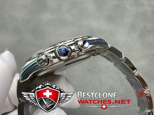 Ice Blue Daytona Crown & Pushers Detail