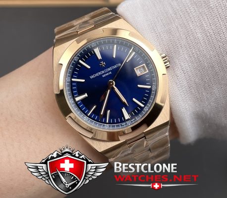 PPF Vacheron Constantin Overseas Replica On Wrist Rose Gold Blue Dial