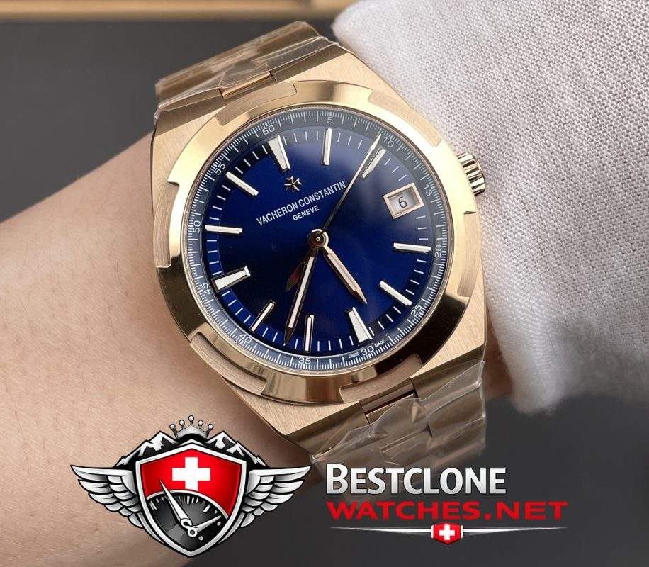 PPF Vacheron Constantin Overseas Replica On Wrist Rose Gold Blue Dial