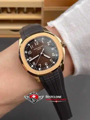 Patek Philippe Aquanaut 5167R 001 Super Clone Watch - 11 Replica Esfera Marrón Oro Rosa (9)