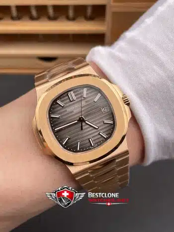 Patek Philippe Nautilus 57111R 001 Super Clone Watch – Brown Dial Rose Gold Classic Automatic (9)