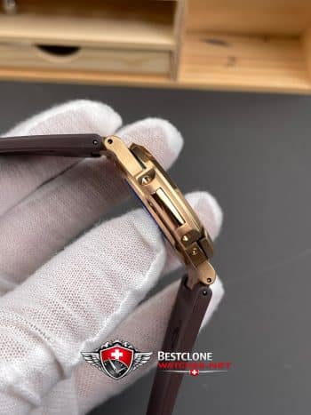 Patek Philippe Nautilus 5712R 001 Super Clone Watch – Brown Dial Rose Gold Rubber Strap Moonphase Power Reserve (4)