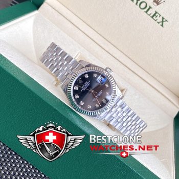 Real photos of the Rolex Datejust 31mm Ref m178274 0014 Black Dial Diamond Super Clone Watch (2)